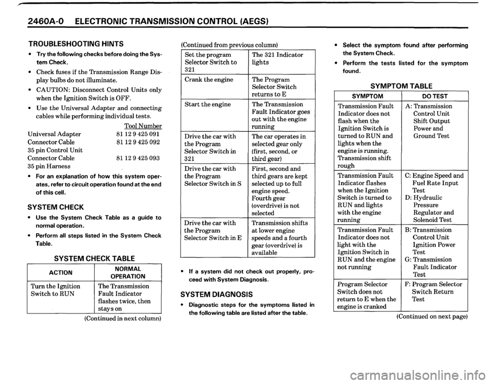BMW 635csi 1989 E24 Electrical Troubleshooting Manual 