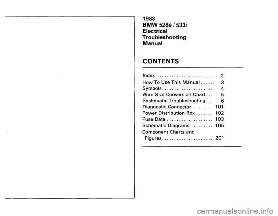 BMW 528e 1982 E28 Electrical Troubleshooting Manual 