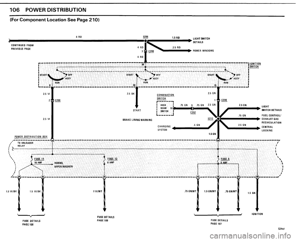 BMW 524TD 1985 E28 Electrical Troubleshooting Manual 