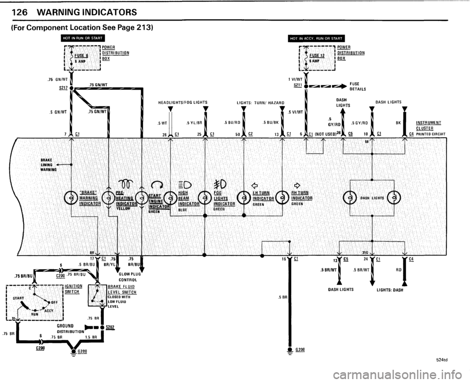 BMW 524TD 1985 E28 Electrical Troubleshooting Manual 