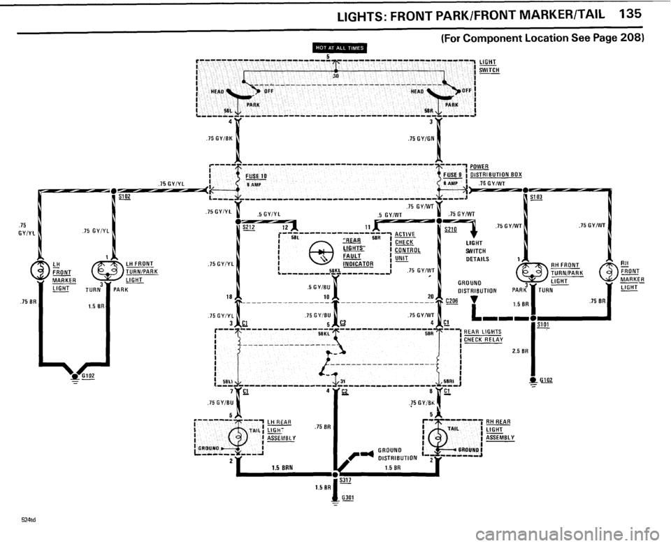 BMW 524TD 1985 E28 Electrical Troubleshooting Manual 