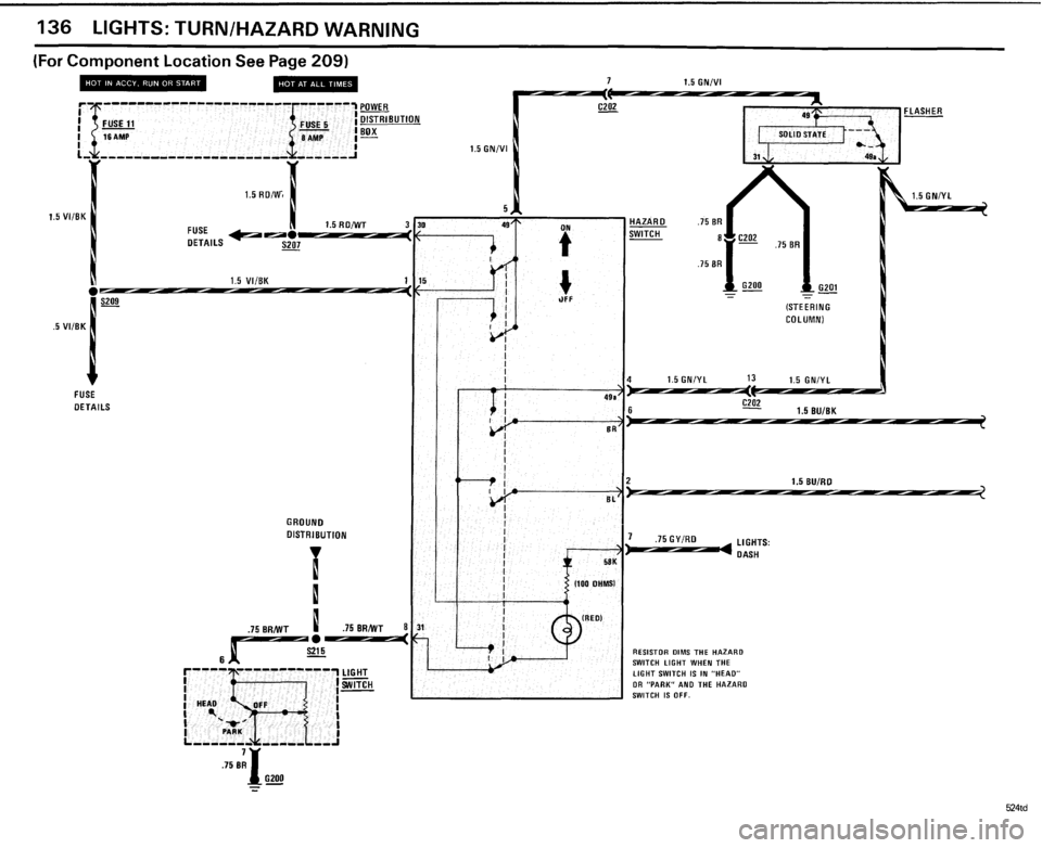 BMW 524TD 1985 E28 Electrical Troubleshooting Manual 