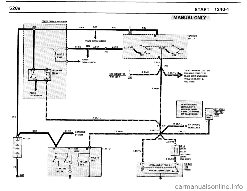 BMW 528e 1986 E28 Electrical Troubleshooting Manual 