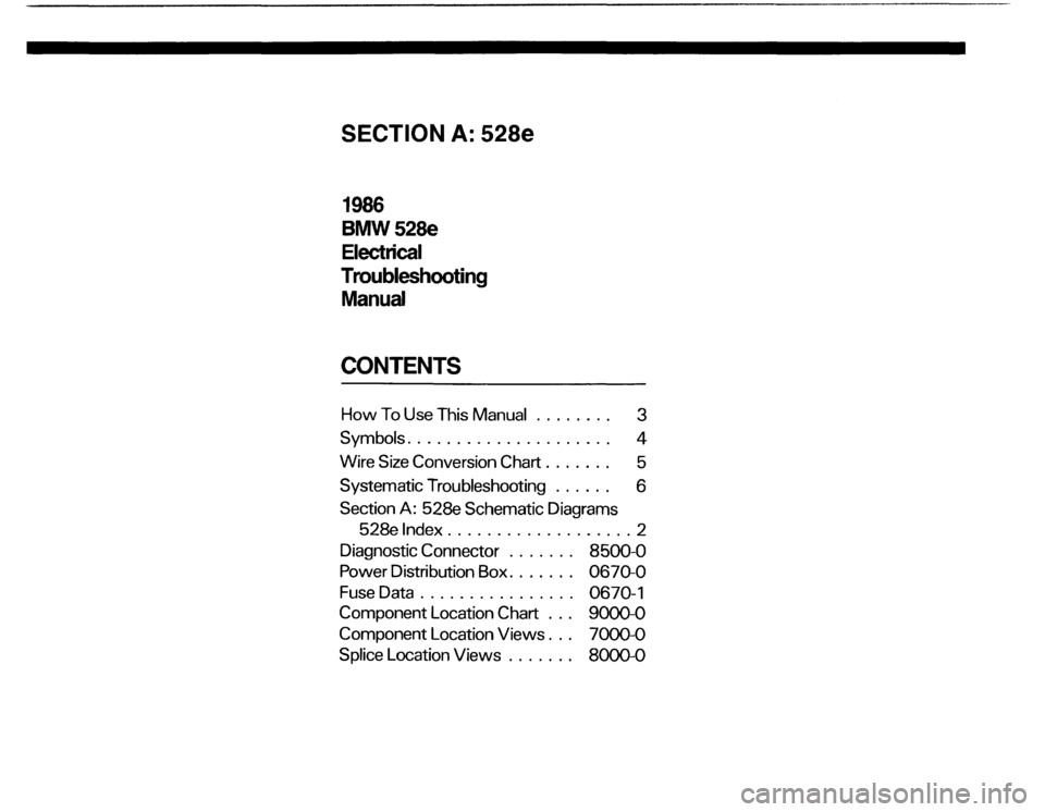 BMW 535i 1986 E28 Electrical Troubleshooting Manual 