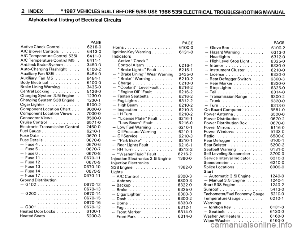 BMW 535i 1987 E28 Electrical Troubleshooting Manual 