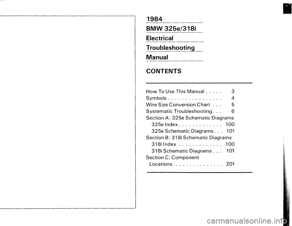 BMW 325e 1984 E30 Electrical Troubleshooting Manual 