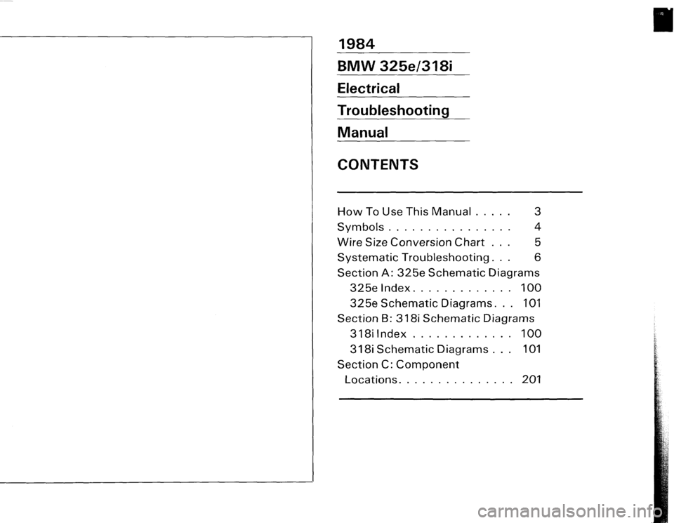 BMW 318i 1984 E30 Electrical Troubleshooting Manual 