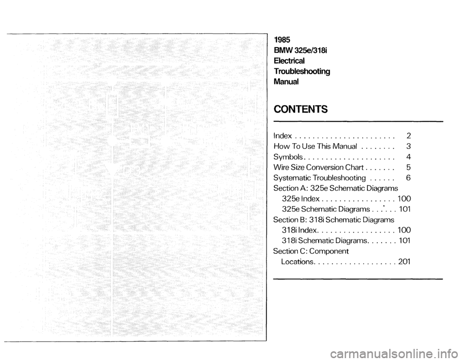 BMW 325e 1985 E30 Electrical Troubleshooting Manual 