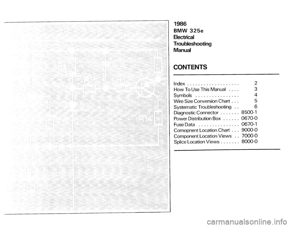 BMW 325i 1986 E30 Electrical Troubleshooting Manual 