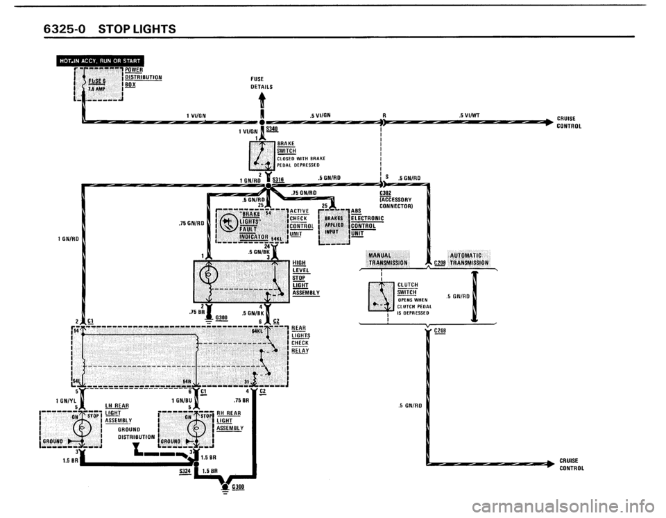 BMW 325i 1987 E30 Electrical Troubleshooting Manual 