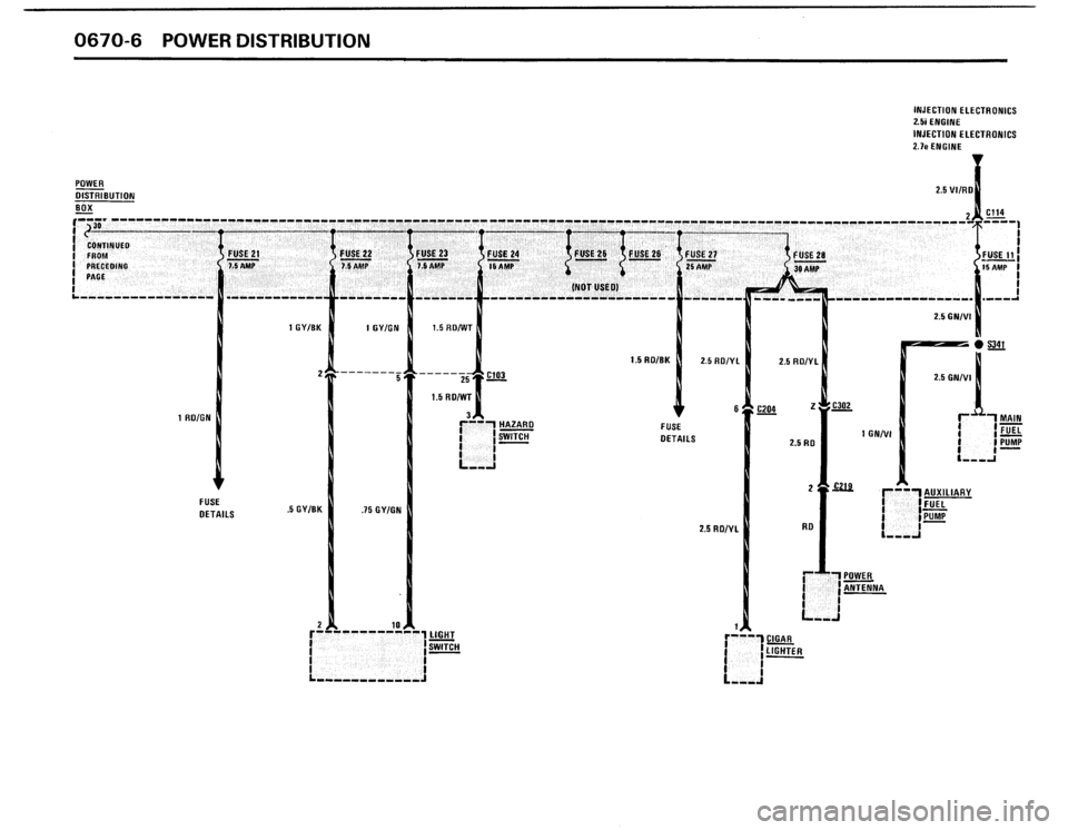 BMW 325i 1987 E30 Electrical Troubleshooting Manual 