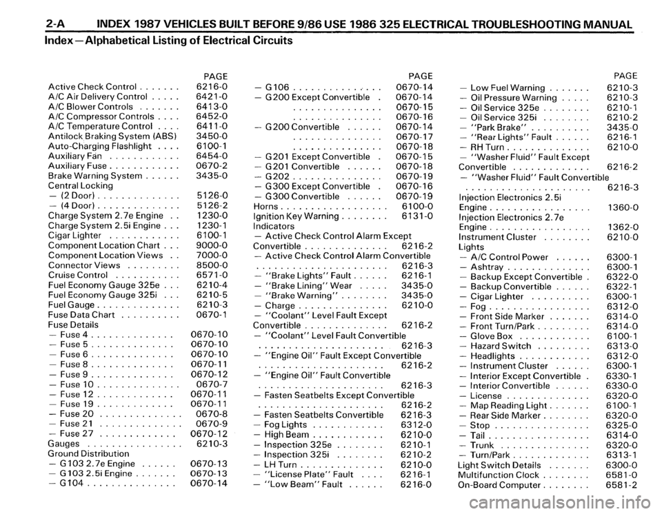 BMW 325i 1987 E30 Electrical Troubleshooting Manual 