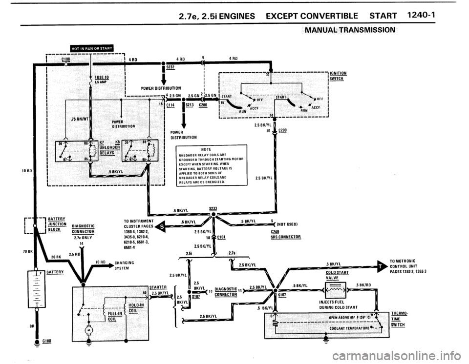 BMW 325i 1987 E30 Electrical Troubleshooting Manual 