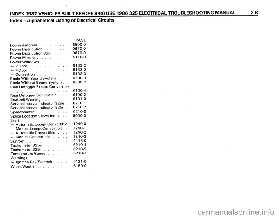 BMW 325i 1987 E30 Electrical Troubleshooting Manual 