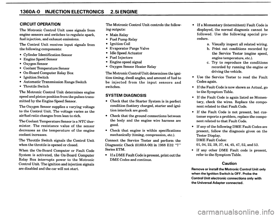 BMW 325i 1987 E30 Electrical Troubleshooting Manual 