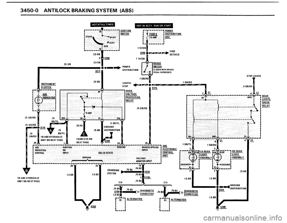 BMW 325i 1987 E30 Electrical Troubleshooting Manual 