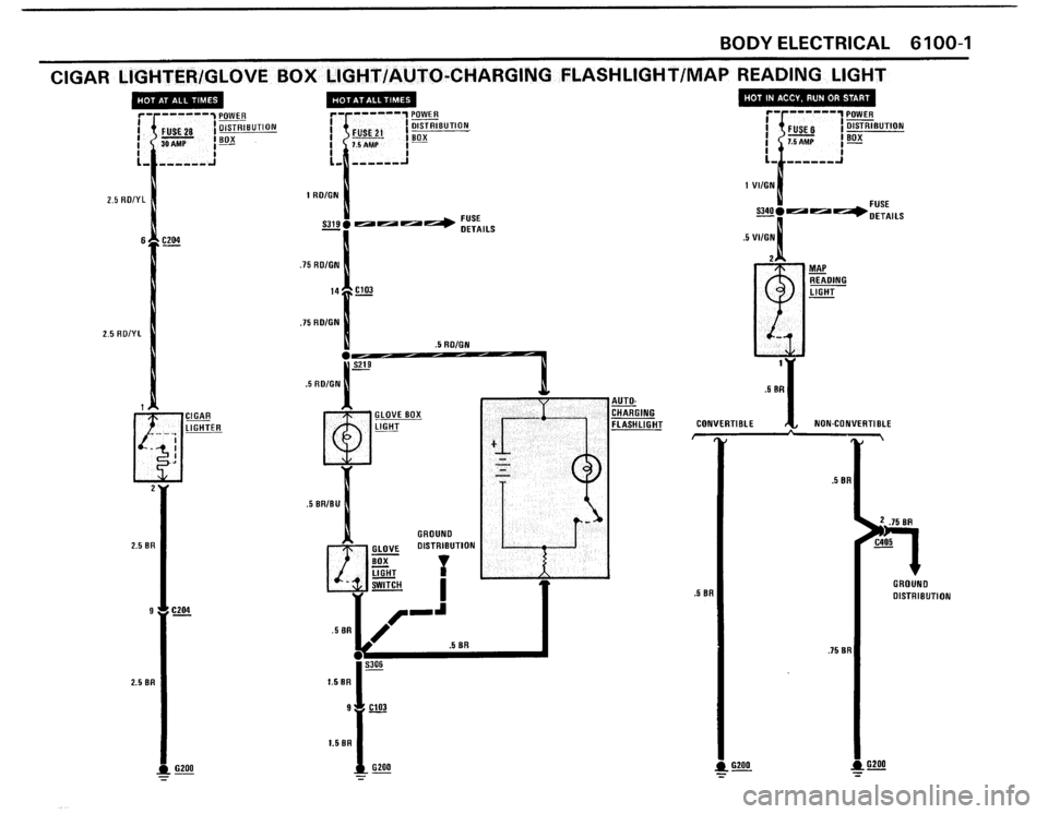BMW 325i 1987 E30 Electrical Troubleshooting Manual 