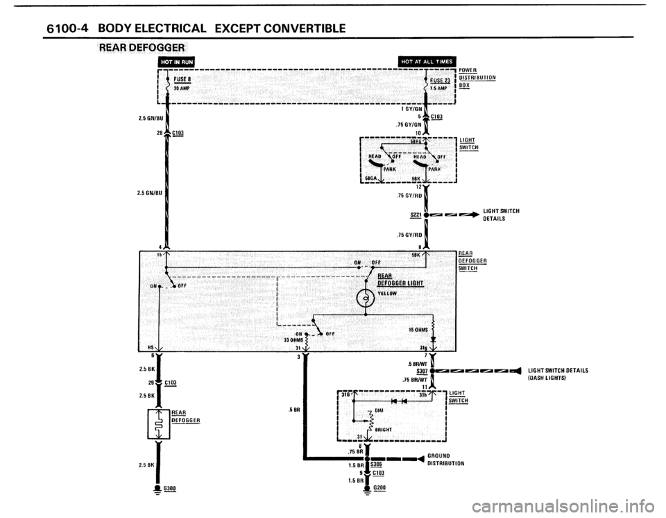 BMW 325i 1987 E30 Electrical Troubleshooting Manual 
