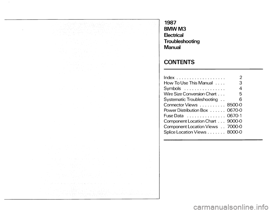 BMW M3 1987 E30 Electrical Troubleshooting Manual 