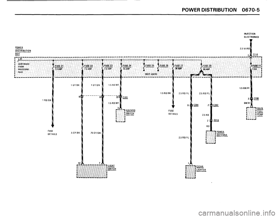 BMW 325i CONVERTIBLE 1988 E30 Electrical Troubleshooting Manual 