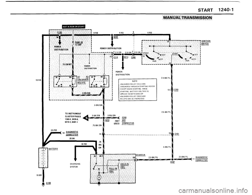 BMW 325i CONVERTIBLE 1988 E30 Electrical Troubleshooting Manual 