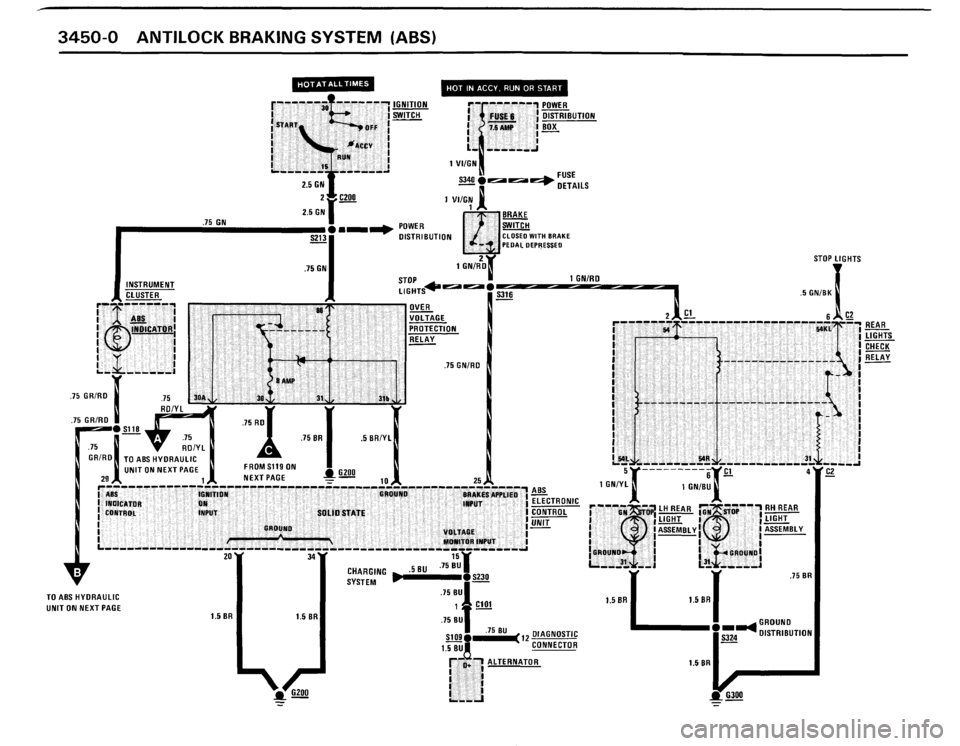 BMW 325i CONVERTIBLE 1988 E30 Electrical Troubleshooting Manual 