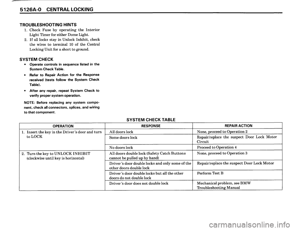 BMW 325i CONVERTIBLE 1988 E30 Electrical Troubleshooting Manual 