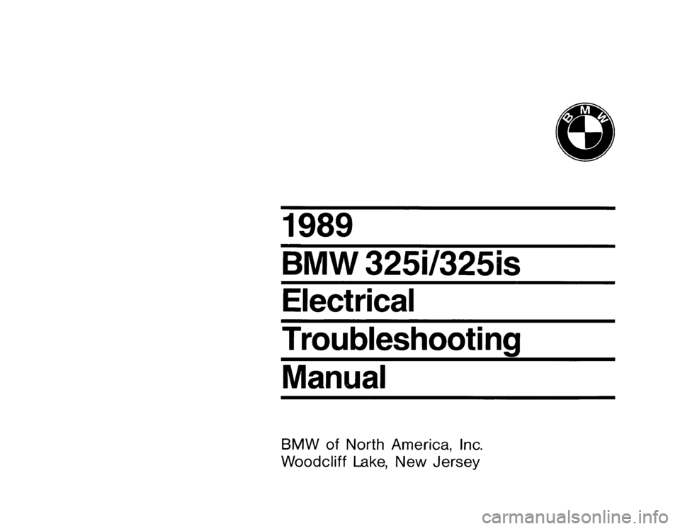 BMW 325is 1989 E30 Electrical Troubleshooting Manual 