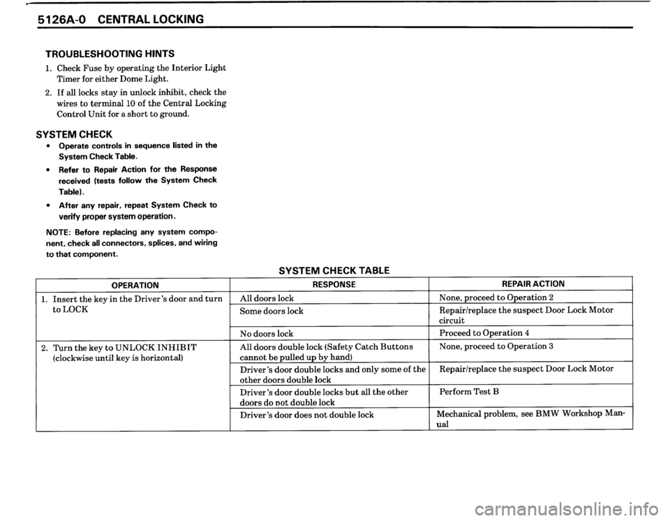 BMW 325i 1989 E30 Electrical Troubleshooting Manual 