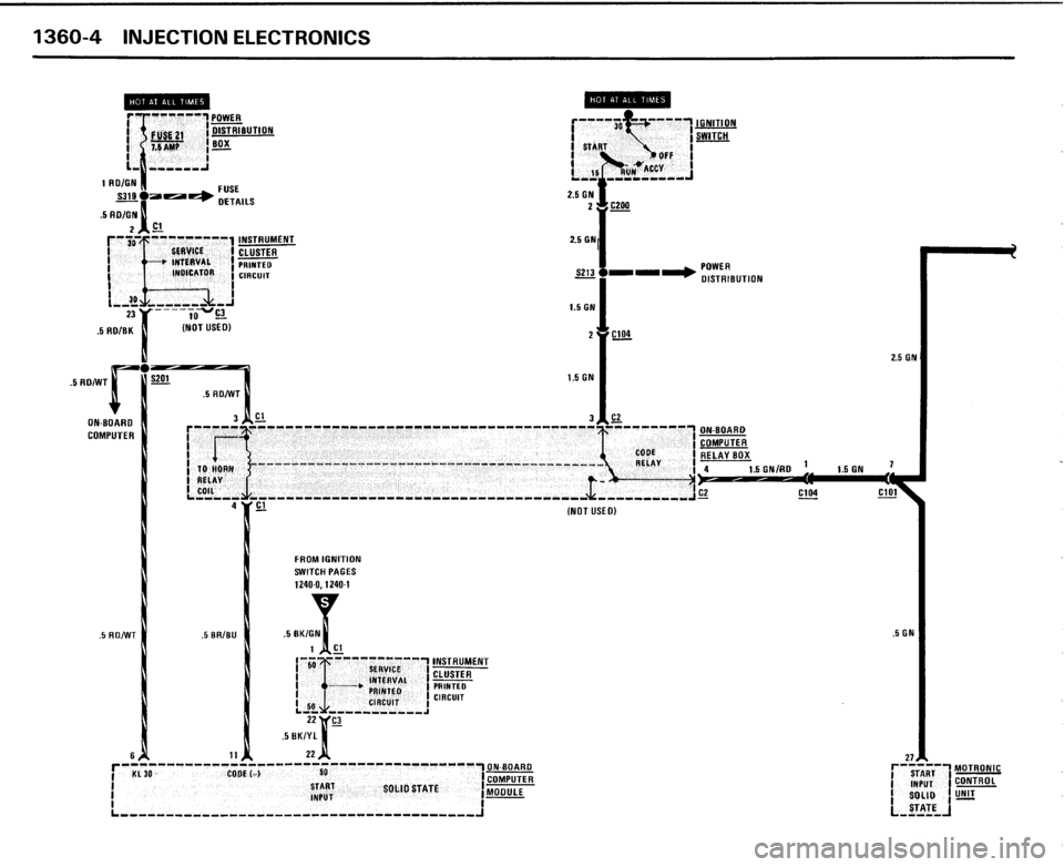 BMW 325i CONVERTIBLE 1989 E30 Electrical Troubleshooting Manual 