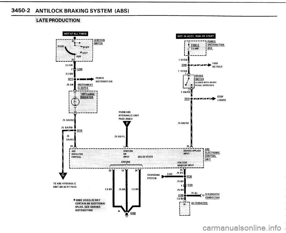 BMW 325i CONVERTIBLE 1989 E30 Electrical Troubleshooting Manual 