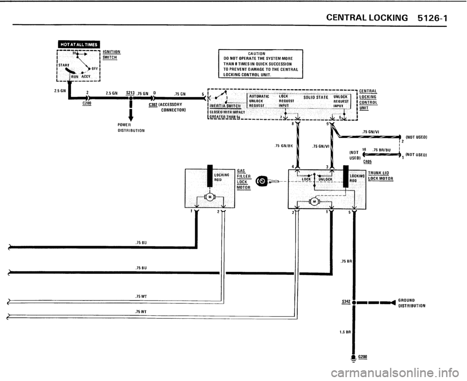 BMW 325i CONVERTIBLE 1989 E30 Electrical Troubleshooting Manual 