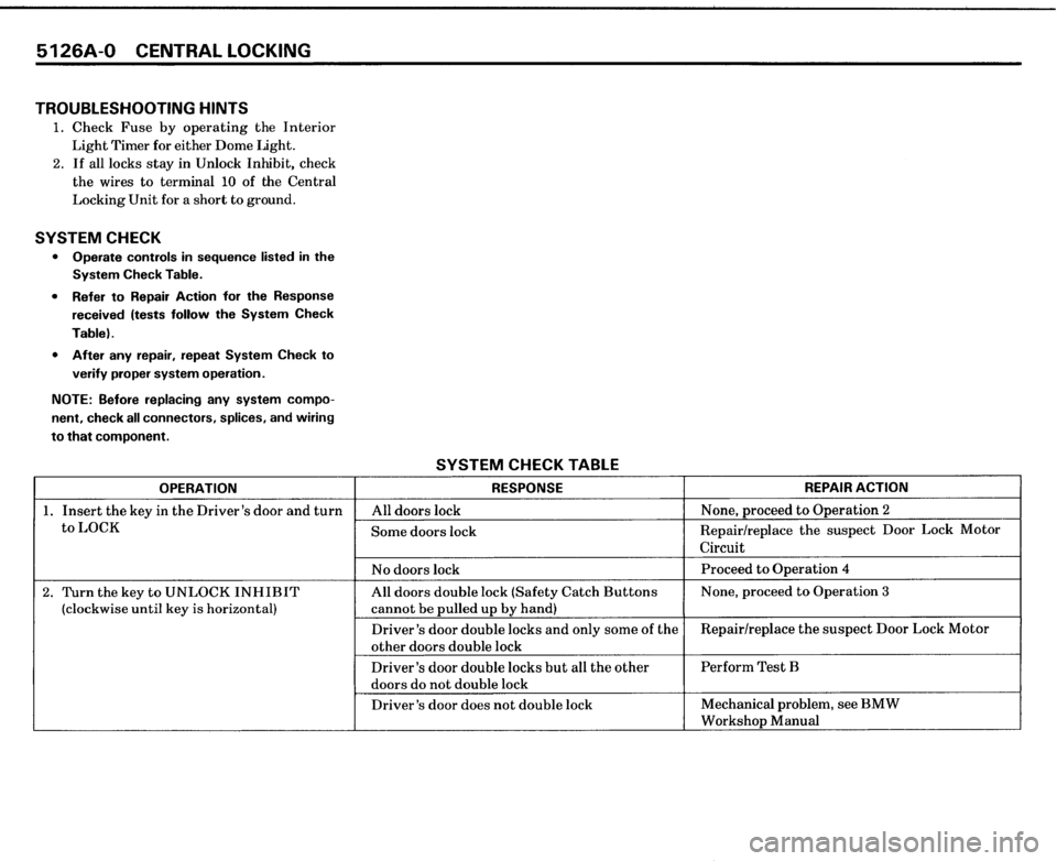 BMW 325i CONVERTIBLE 1989 E30 Electrical Troubleshooting Manual 