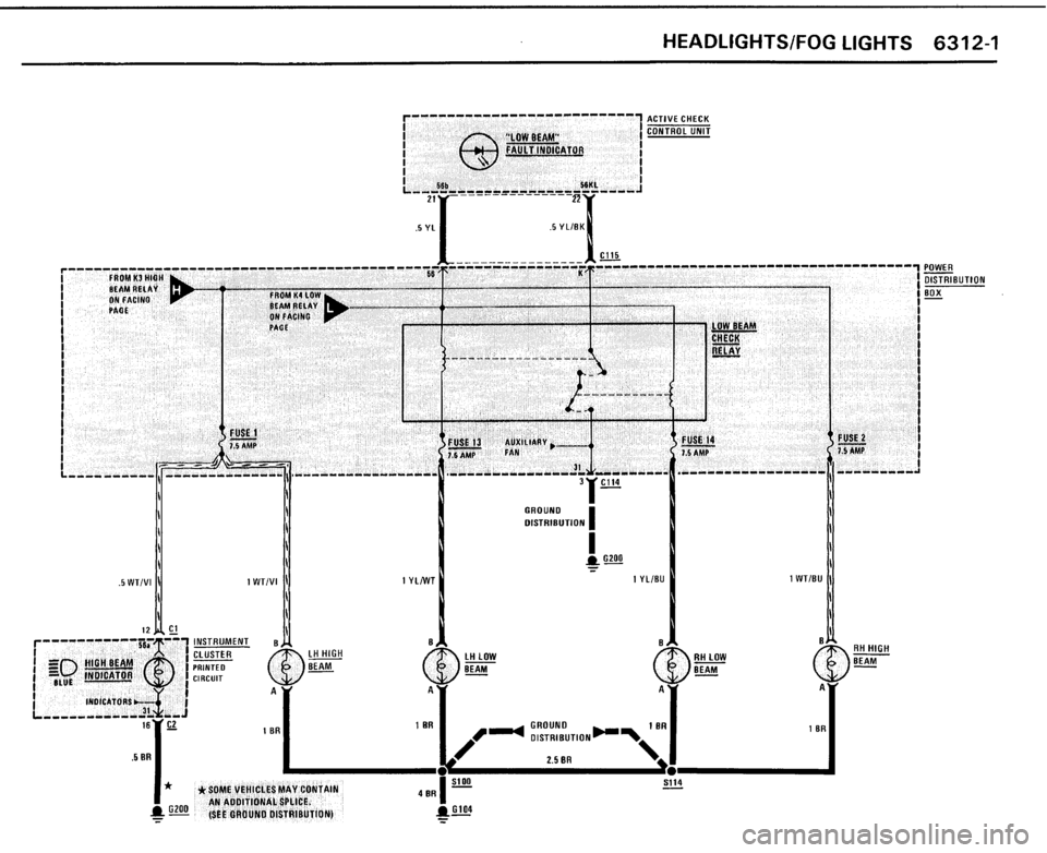 BMW 325i CONVERTIBLE 1989 E30 Electrical Troubleshooting Manual 