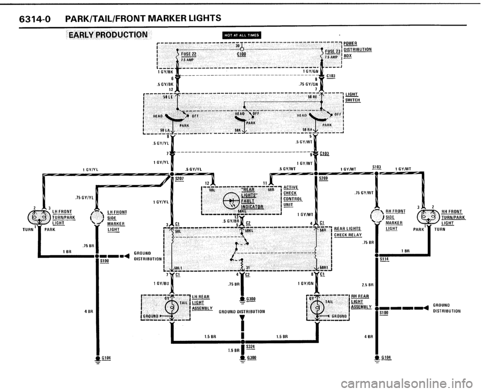 BMW 325i CONVERTIBLE 1989 E30 Electrical Troubleshooting Manual 