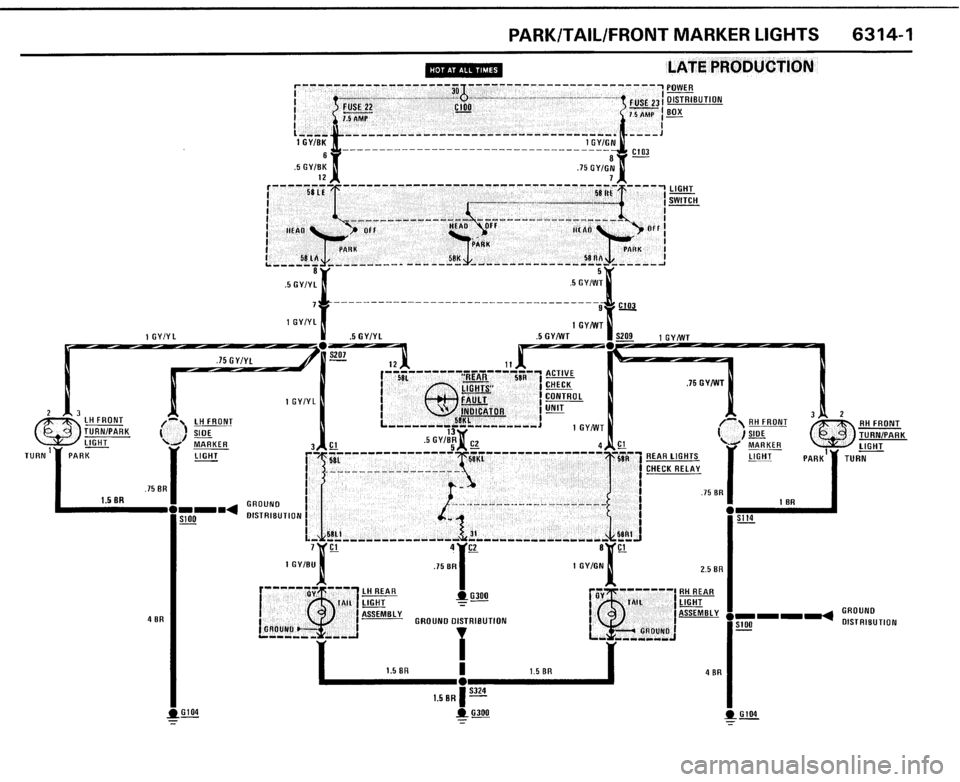 BMW 325i CONVERTIBLE 1989 E30 Electrical Troubleshooting Manual 