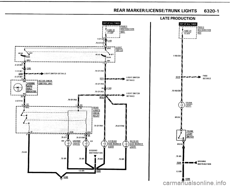 BMW 325i CONVERTIBLE 1989 E30 Electrical Troubleshooting Manual 