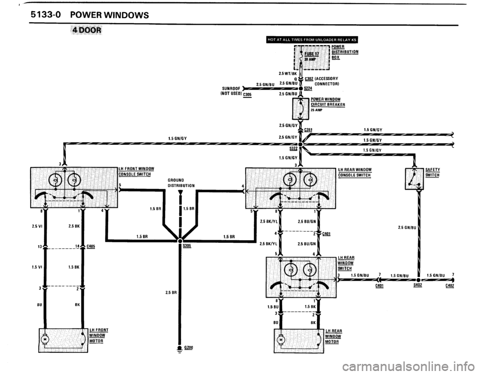 BMW 325ix 1989 E30 Electrical Troubleshooting Manual 