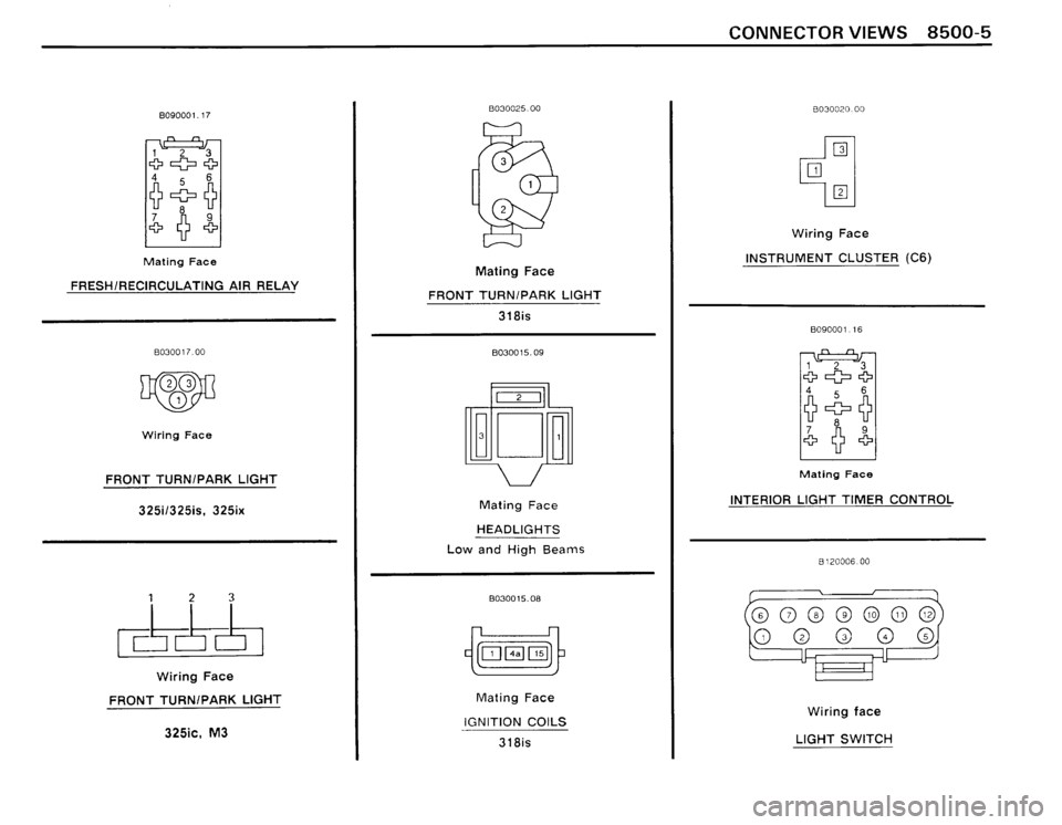 BMW 325i CONVERTIBLE 1990 E30 Electrical Troubleshooting Manual 