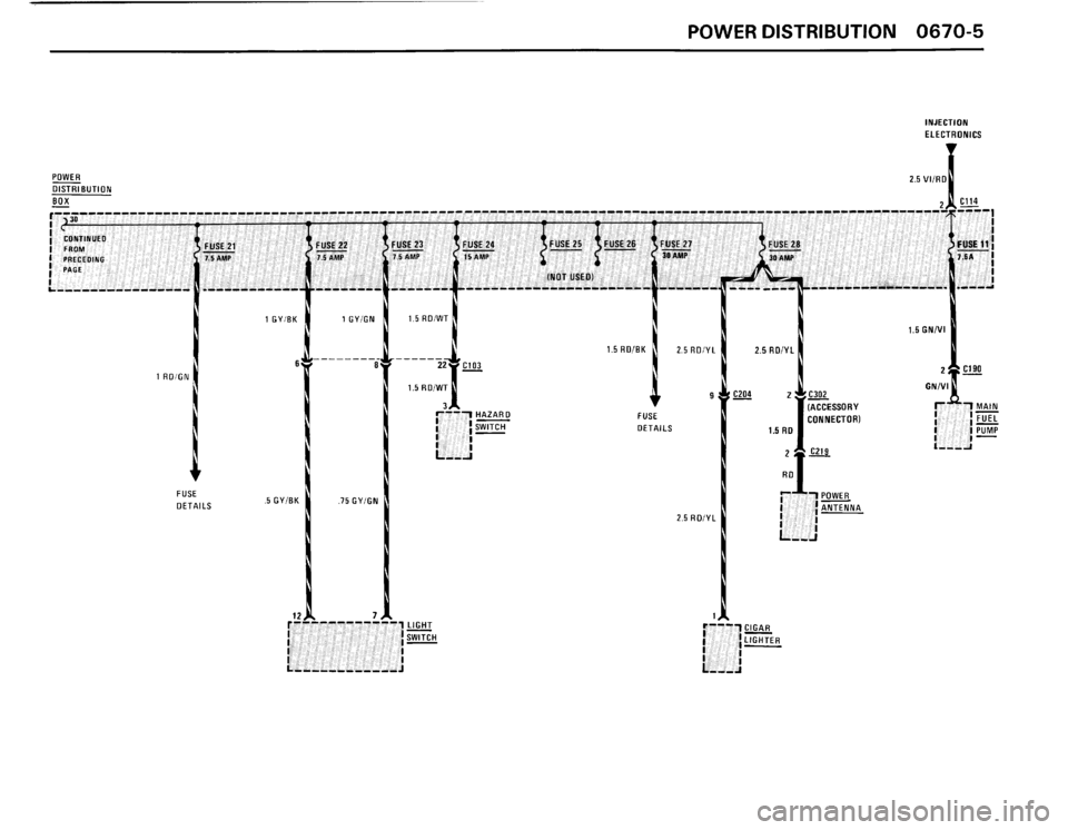 BMW 325i CONVERTIBLE 1990 E30 Electrical Troubleshooting Manual 