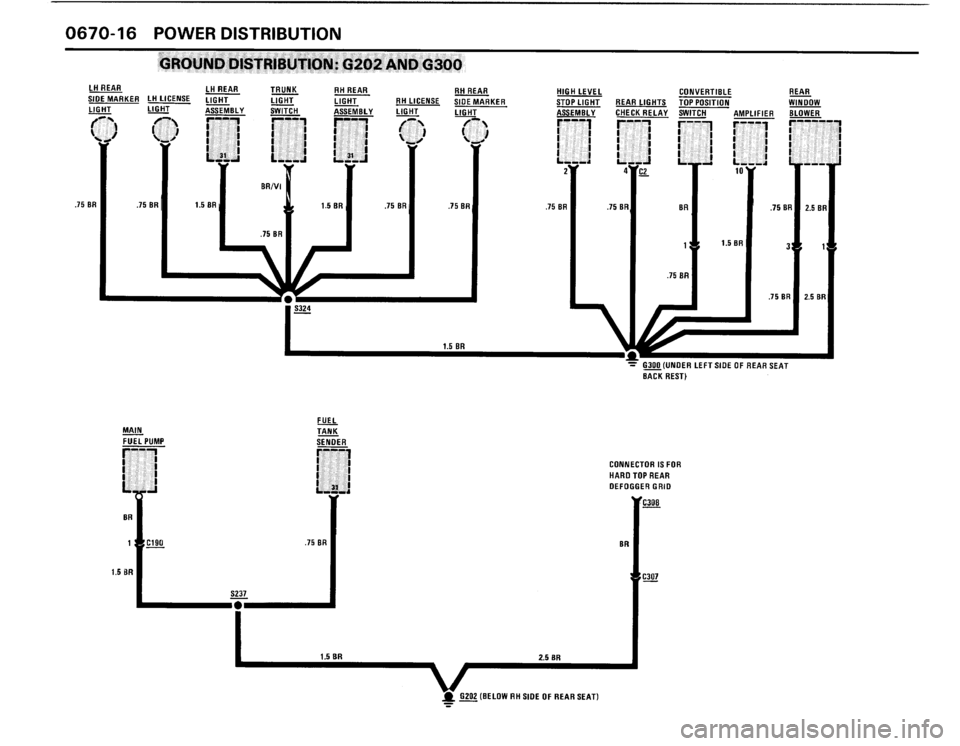 BMW 325i CONVERTIBLE 1990 E30 Electrical Troubleshooting Manual 