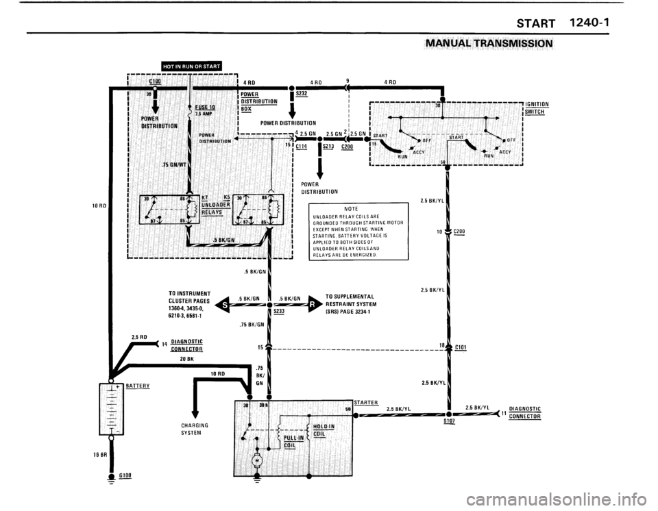 BMW 325i CONVERTIBLE 1990 E30 Electrical Troubleshooting Manual 