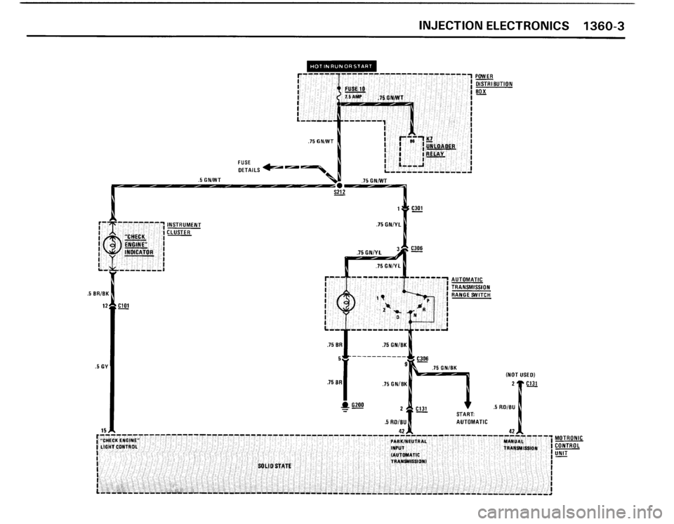 BMW 325i CONVERTIBLE 1990 E30 Electrical Troubleshooting Manual 