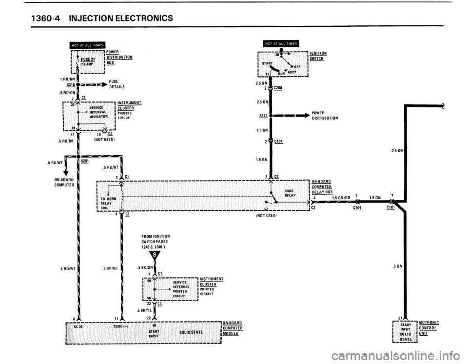 BMW 325i CONVERTIBLE 1990 E30 Electrical Troubleshooting Manual 