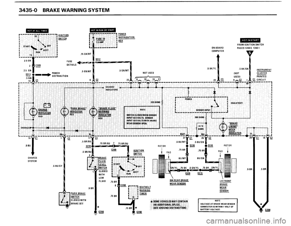 BMW 325i CONVERTIBLE 1990 E30 Electrical Troubleshooting Manual 