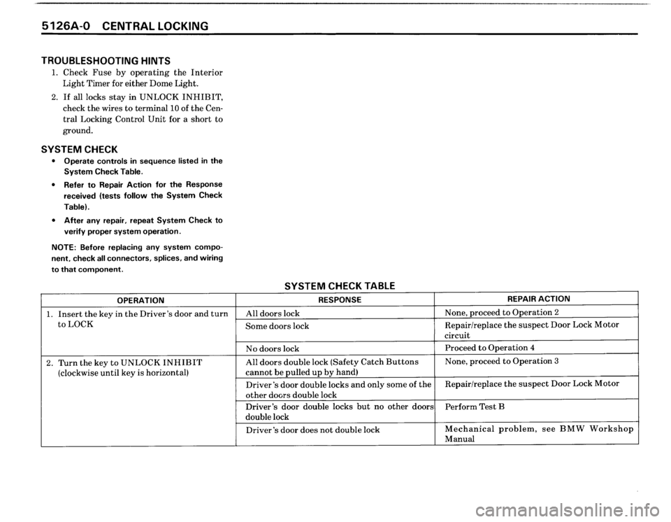 BMW M3 1990 E30 Electrical Troubleshooting Manual 