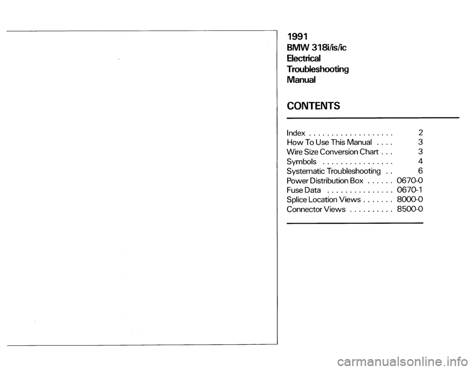 BMW 318i 1991 E30 Electrical Troubleshooting Manual 