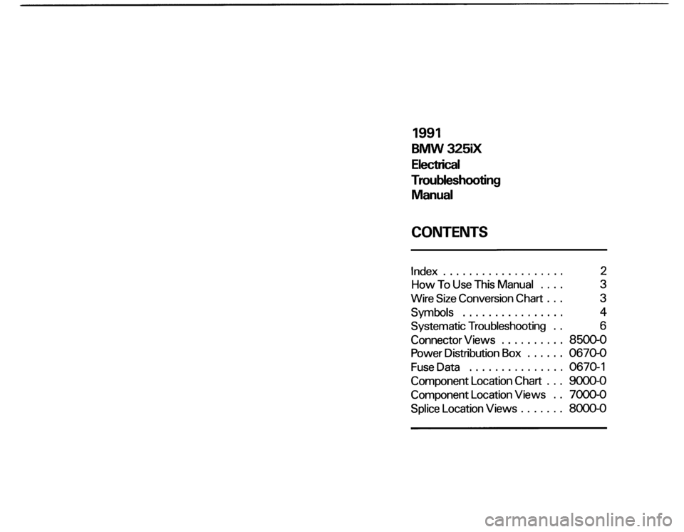BMW 325i 1991 E30 Electrical Troubleshooting Manual 