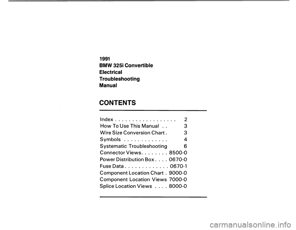 BMW 325i 1991 E30 Electrical Troubleshooting Manual 