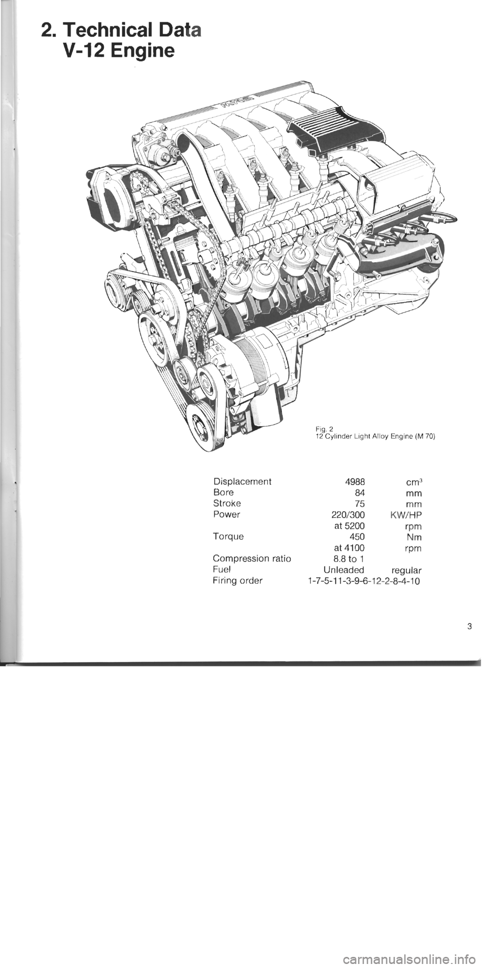 BMW 750i 1992 E32 M70 Engine Workshop Manual 